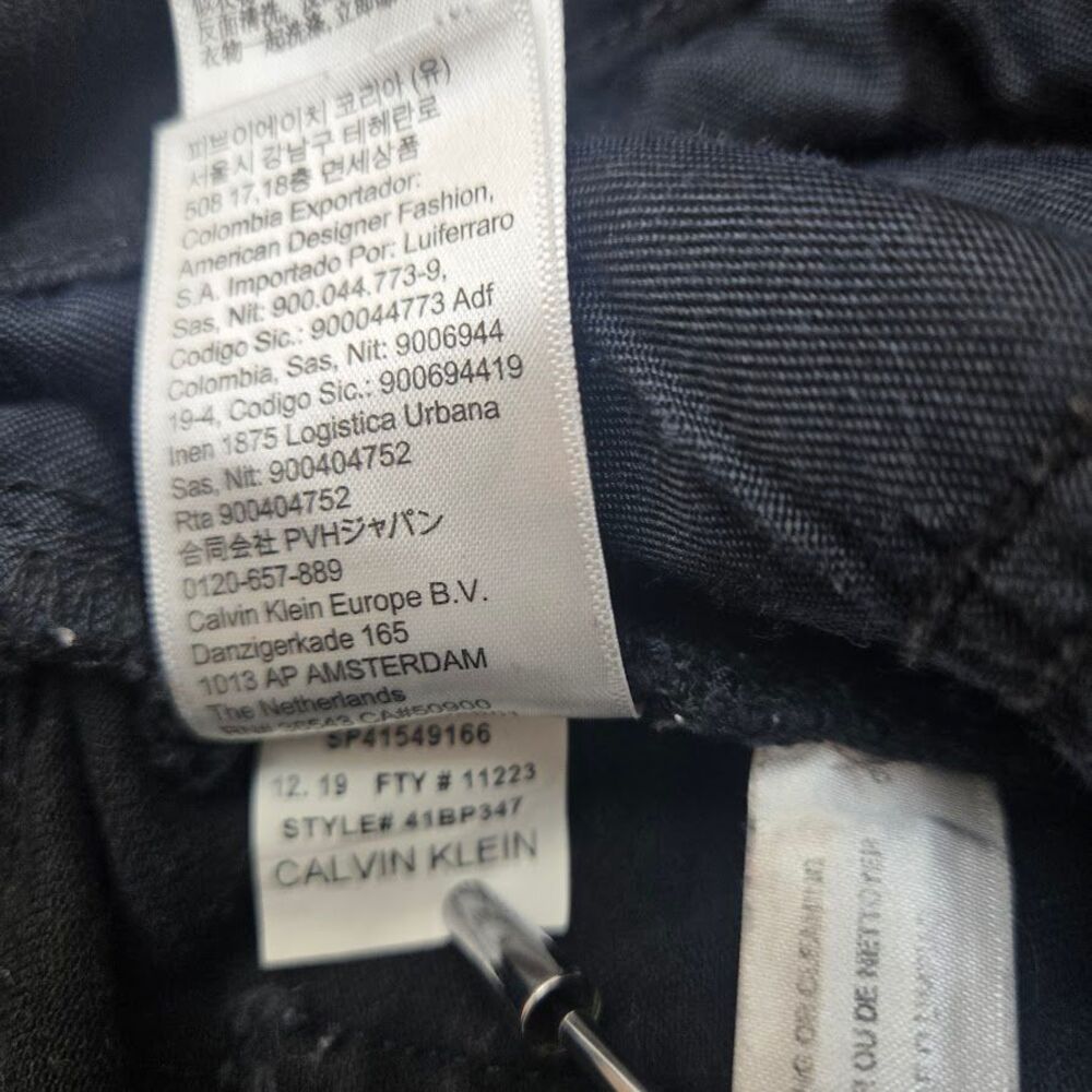 Calvin Klein Droit Straight Fit Black Classic Denim Jeans Mens 34X30 - Picture 6 of 9